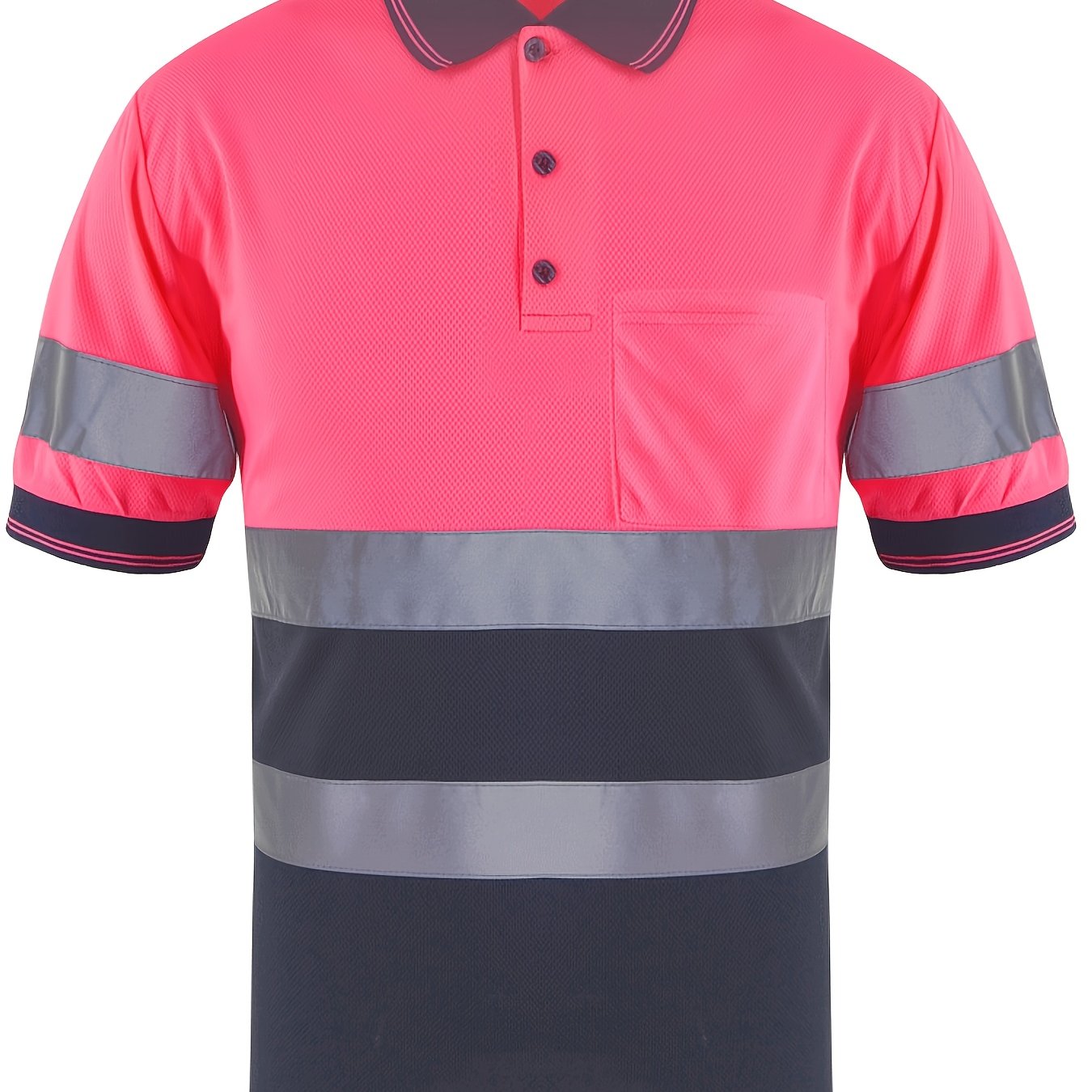 Multi-Color Patchwork Short Sleeve Polo Shirt