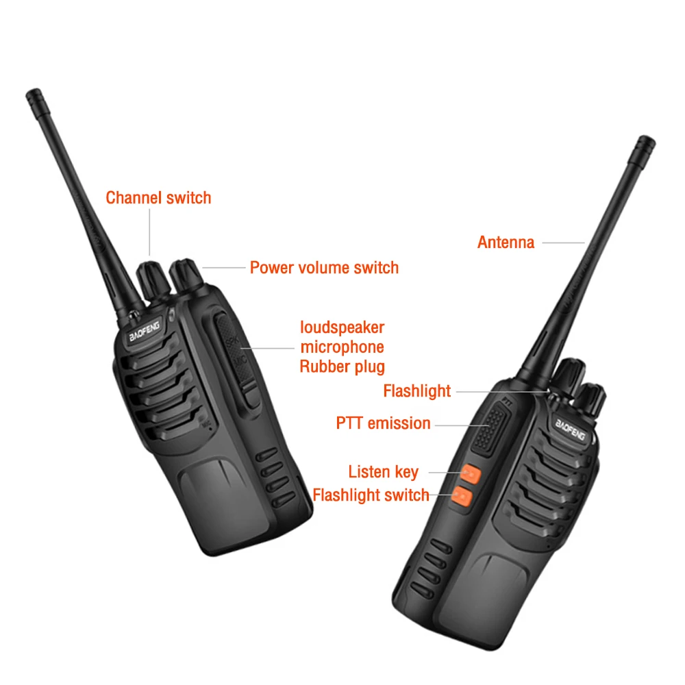 Baofeng BF-888S Walkie Talkie 400-470MHz BF888S Long Range Walkie-Talkie Portable Handheld High Power Two Way Radio For Hunting