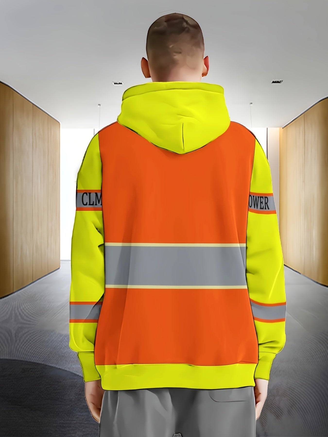 Men'S Long-Sleeve Zip-Up Work Hoodie Sweatshirt