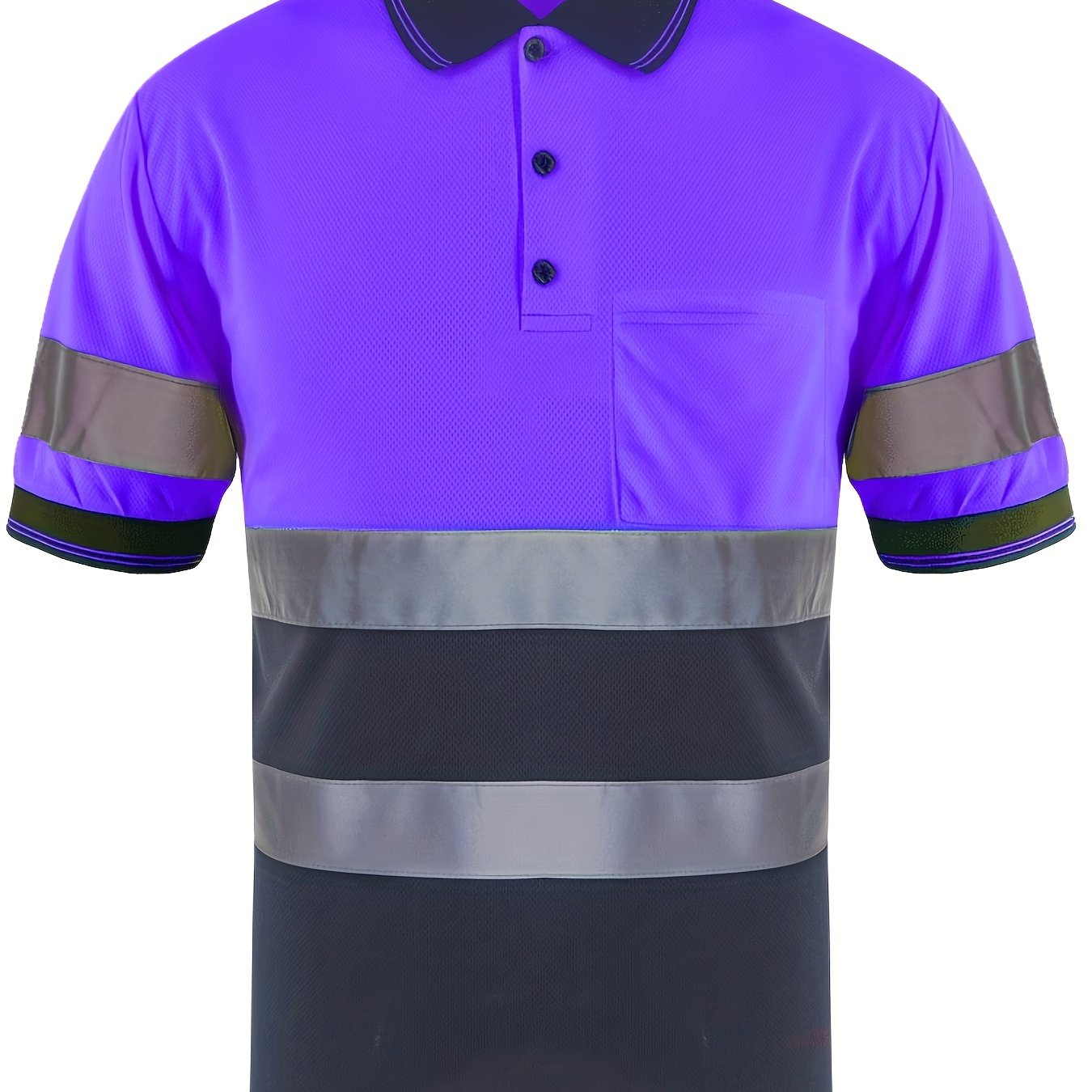 Multi-Color Patchwork Short Sleeve Polo Shirt