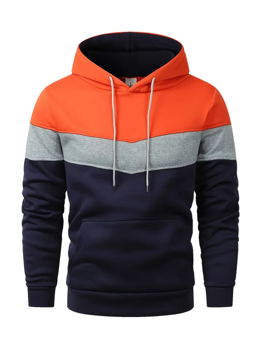 Two-Tone Color Block Hoodie for Men