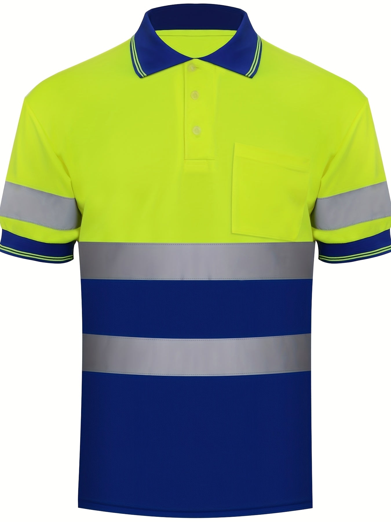 Multi-Color Patchwork Short Sleeve Polo Shirt