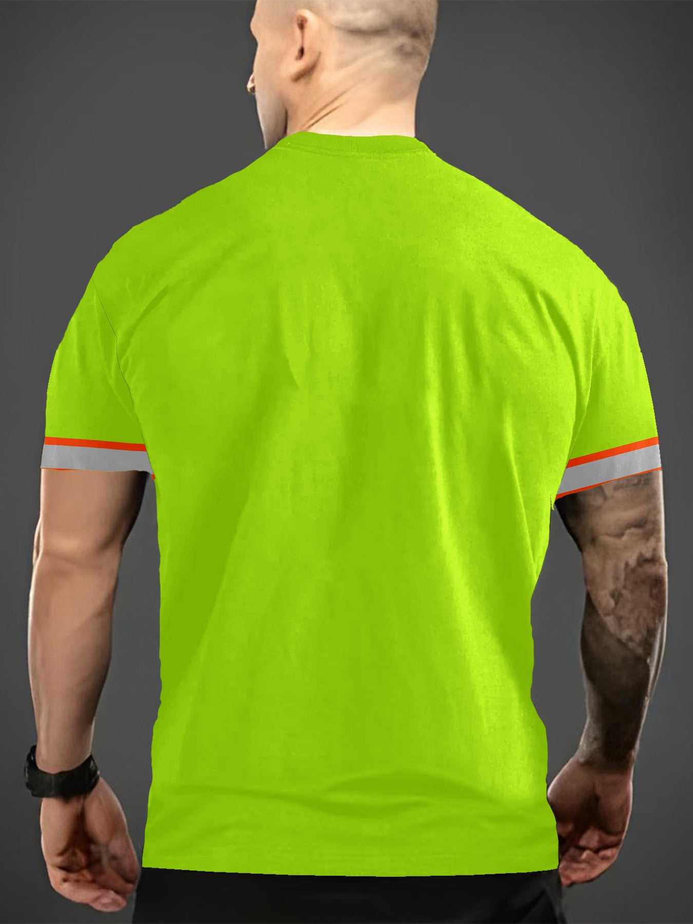 T-Shirt with Reflective Truck Graphic & Orange Safety Stripes