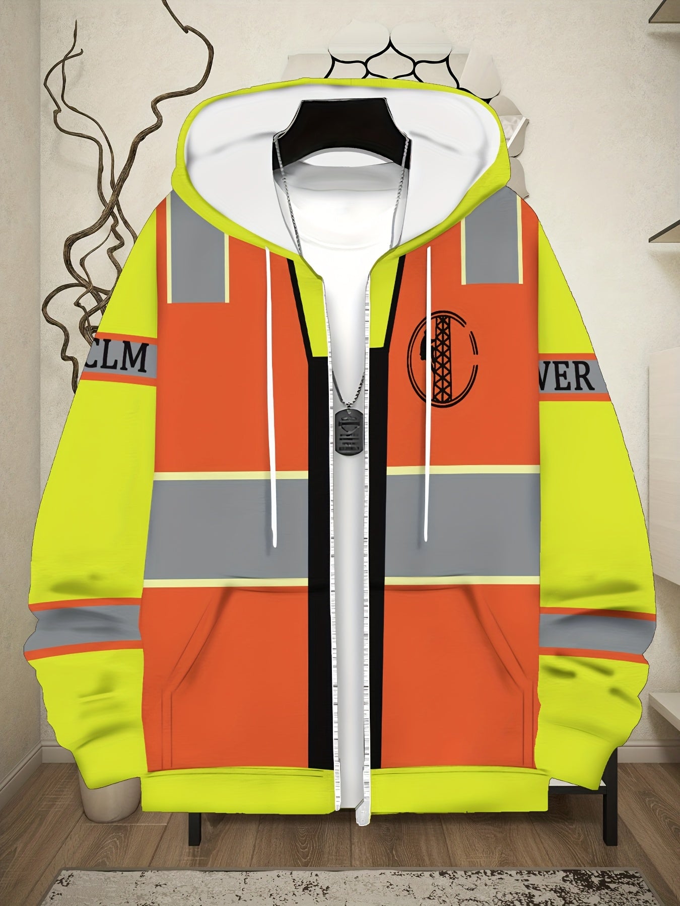 Men'S Long-Sleeve Zip-Up Work Hoodie Sweatshirt