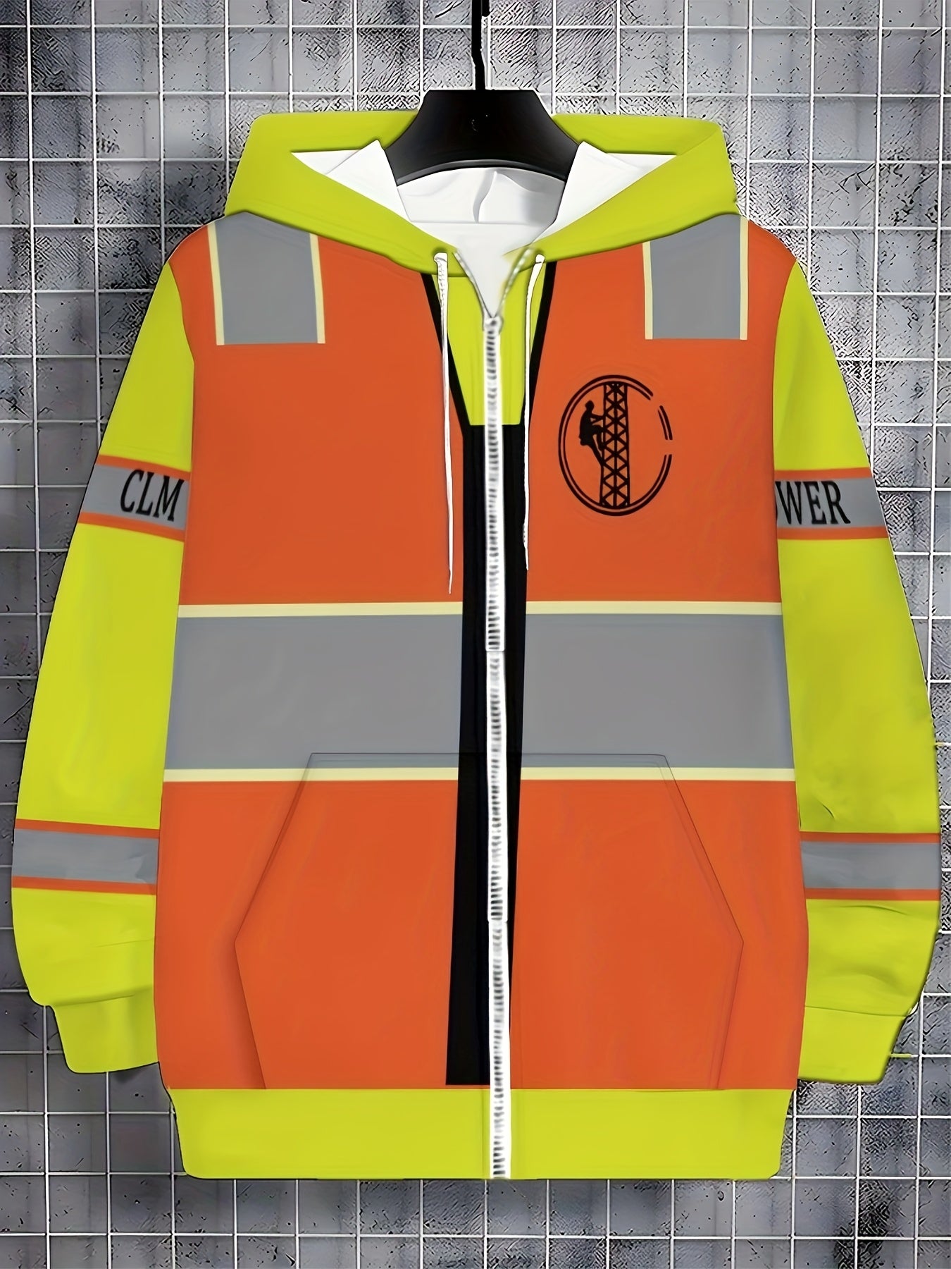 Men'S Long-Sleeve Zip-Up Work Hoodie Sweatshirt