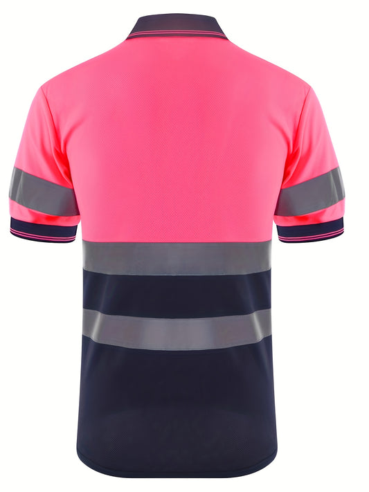 Multi-Color Patchwork Short Sleeve Polo Shirt