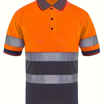 Multi-Color Patchwork Short Sleeve Polo Shirt