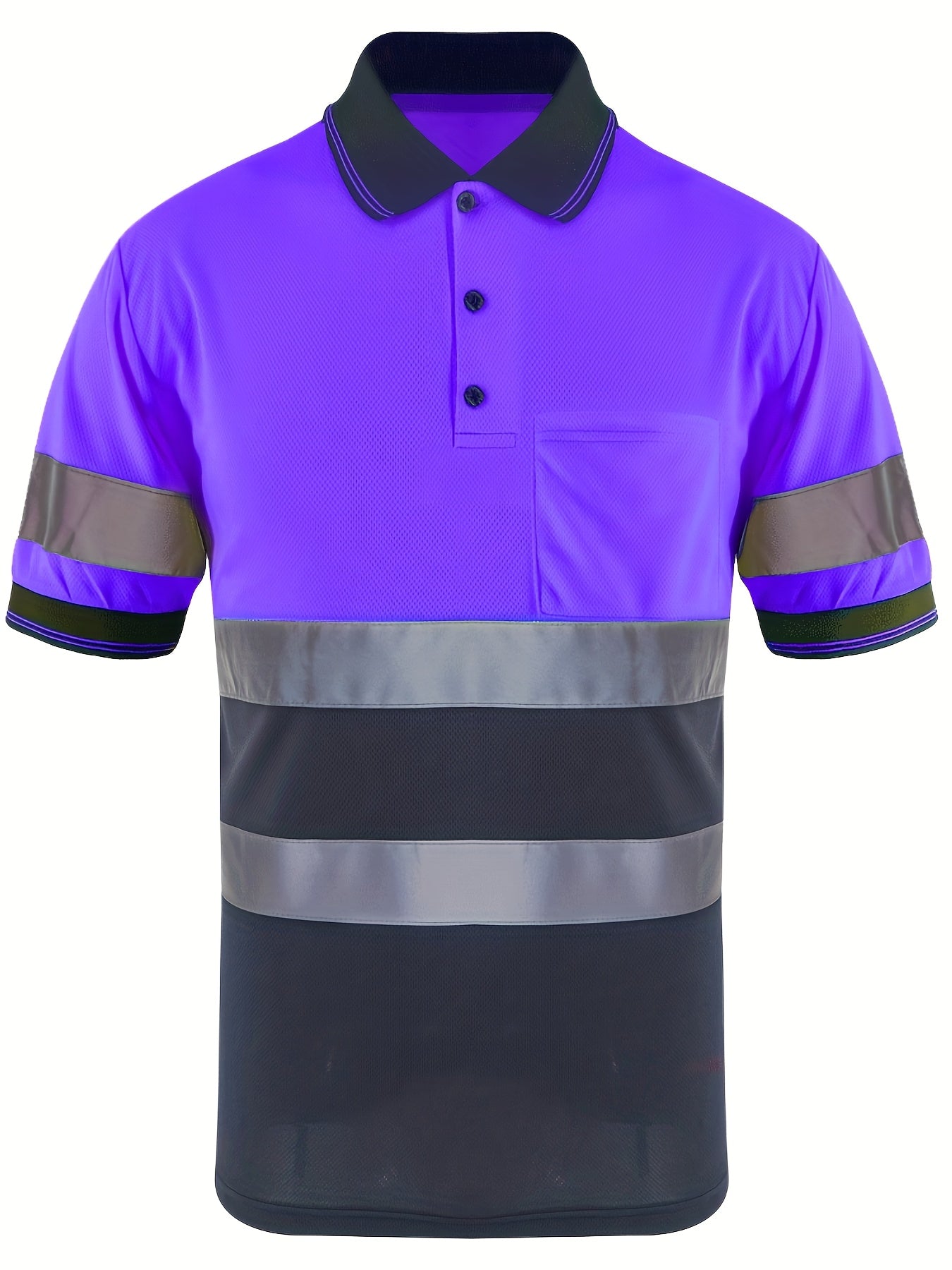 Multi-Color Patchwork Short Sleeve Polo Shirt