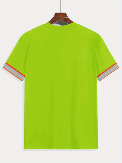 T-Shirt with Reflective Truck Graphic & Orange Safety Stripes