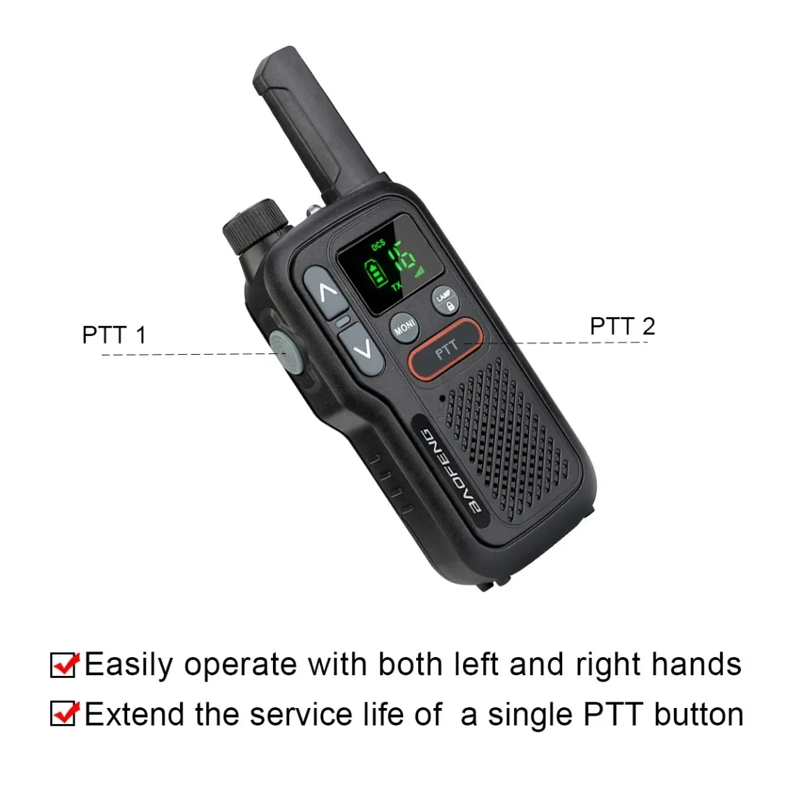 Baofeng 1 pcs Walkie Talkie PMR 446 USB Portable Two-way Radio dual PTT