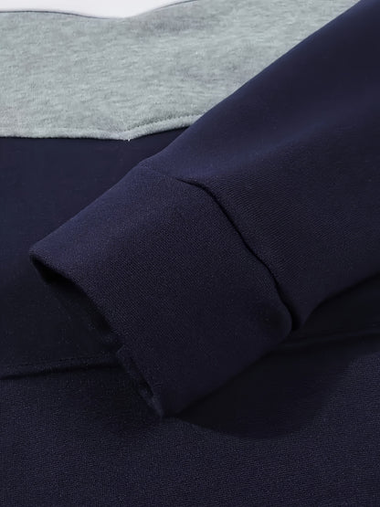 Two-Tone Color Block Hoodie for Men