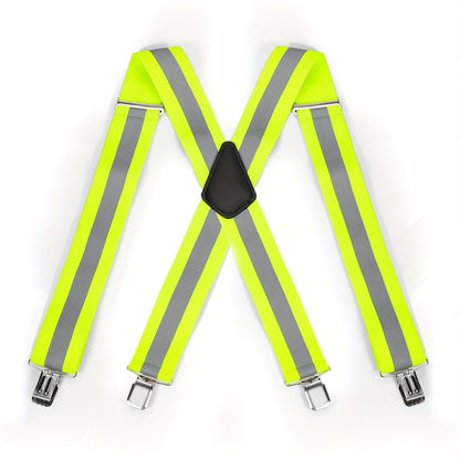 Elastic Adjustable X-Strap Suspender - Yellow & Orange