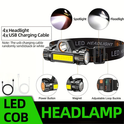Rechargeable LED Headlamp with USB