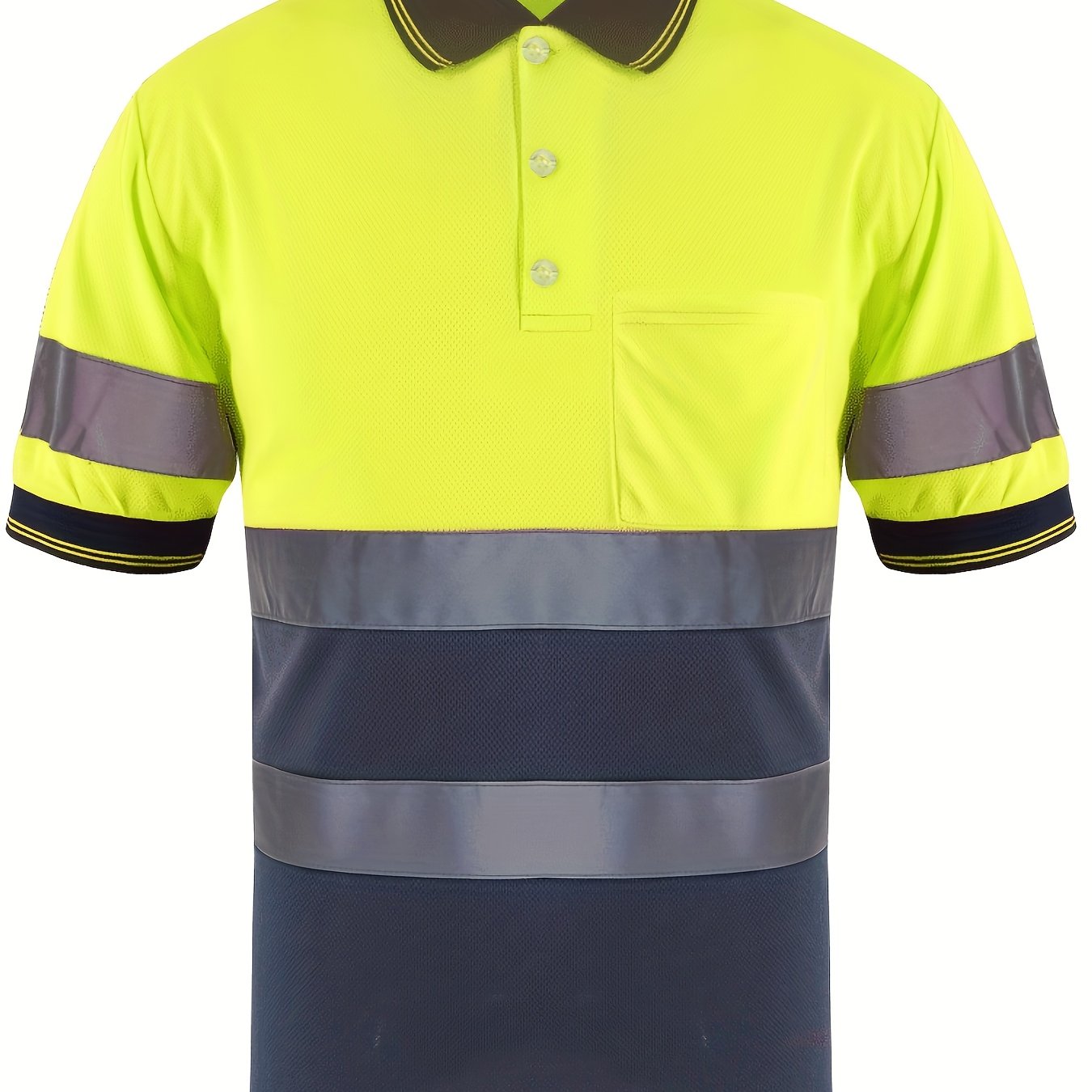 Multi-Color Patchwork Short Sleeve Polo Shirt