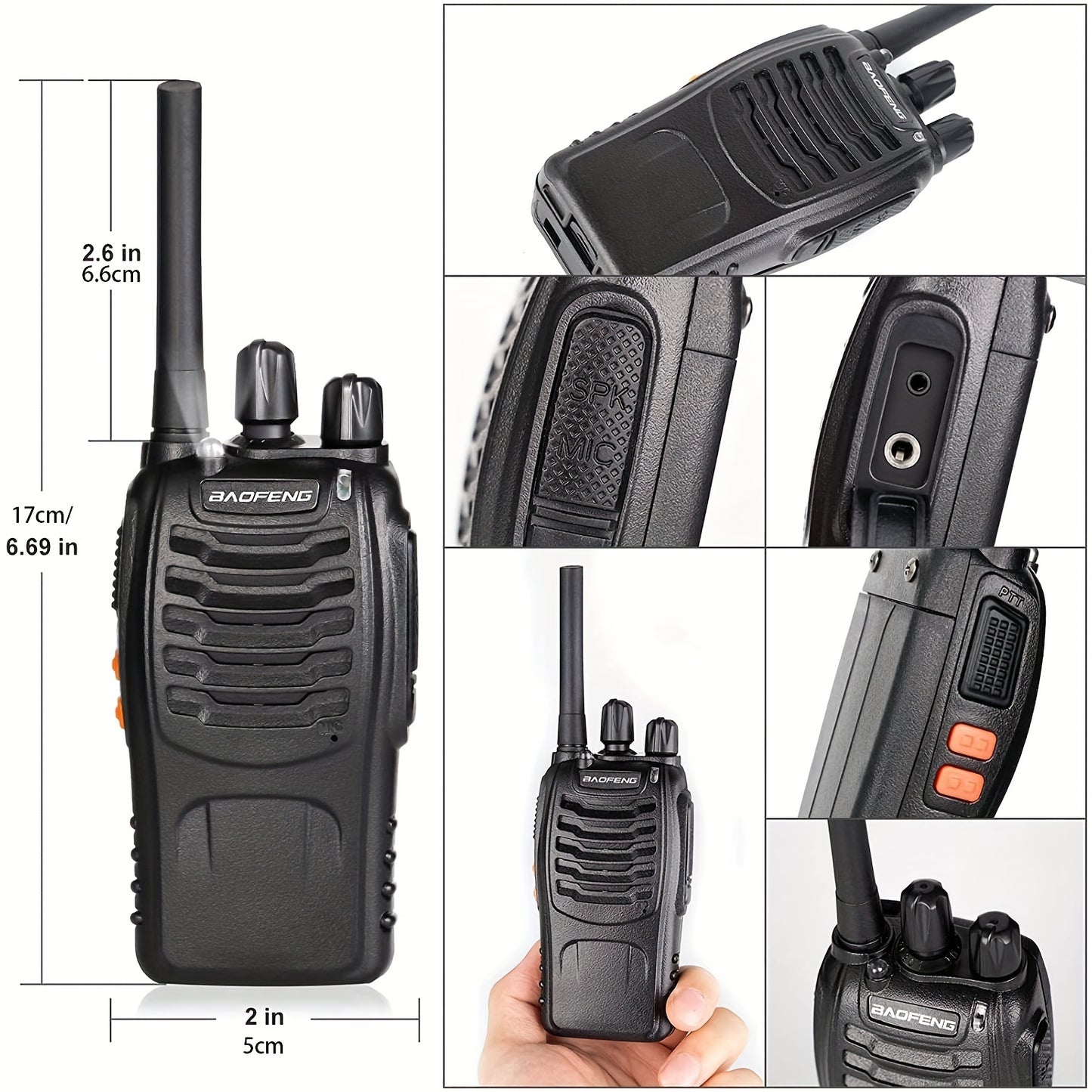 2pcs/1pc Cheap Handheld Two-Way Radio 88E, with LED Indicators And Integrated Antenna