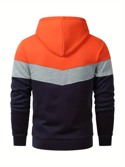 Two-Tone Color Block Hoodie for Men