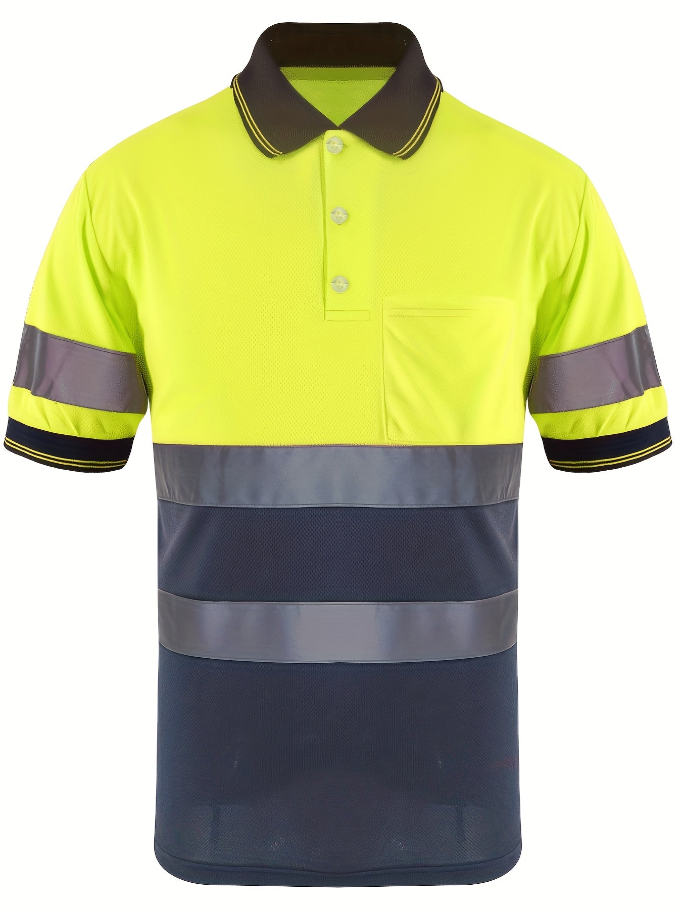 Multi-Color Patchwork Short Sleeve Polo Shirt