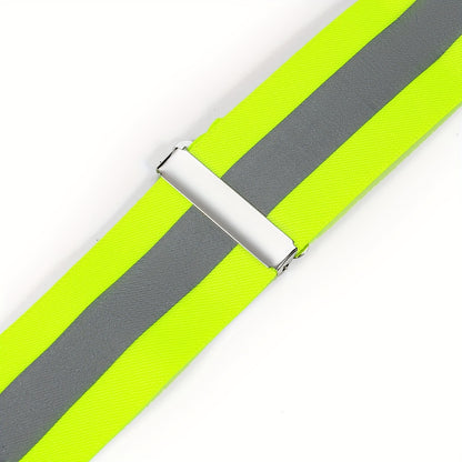 Elastic Adjustable X-Strap Suspender - Yellow & Orange