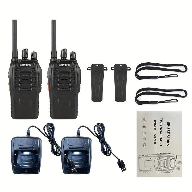 2pcs/1pc Cheap Handheld Two-Way Radio 88E, with LED Indicators And Integrated Antenna
