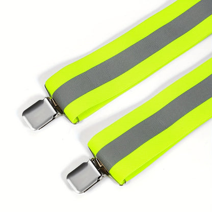 Elastic Adjustable X-Strap Suspender - Yellow & Orange
