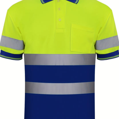 Multi-Color Patchwork Short Sleeve Polo Shirt