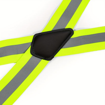 Elastic Adjustable X-Strap Suspender - Yellow & Orange