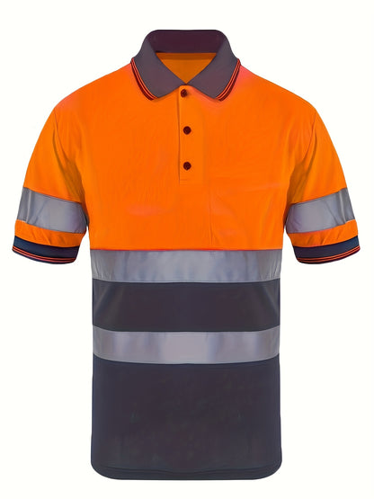 Multi-Color Patchwork Short Sleeve Polo Shirt